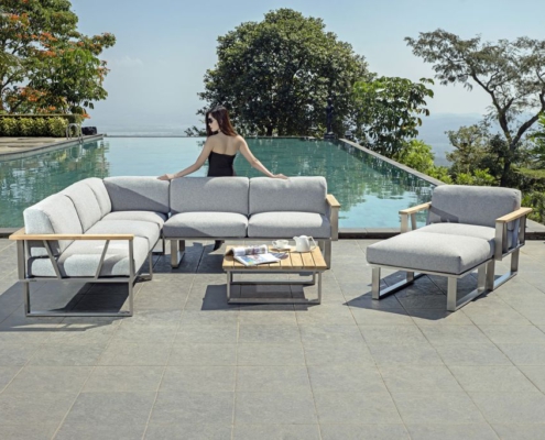 Die Belvedere Lounge: bequem auf der Terrasse, im Wintergarten oder am Pool.