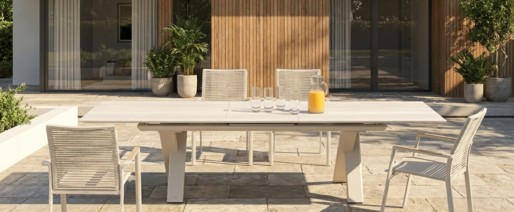 Modernes Design mit außergewöhnlicher Funktionalität - der ausziehbare LEVARE Keramiktisch von ZEBRA Möbel ist ein Stilstatement par excellence